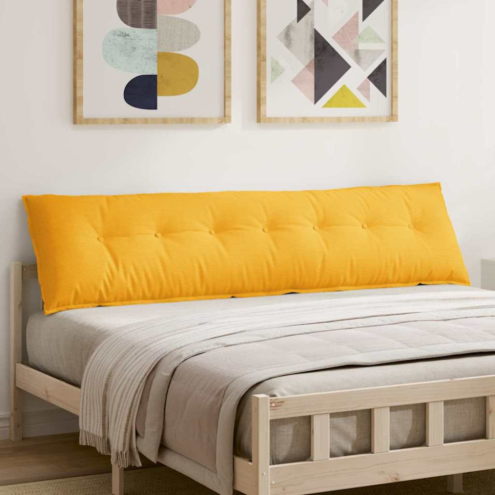 Produktbild för Ryggkudde Ljusgul 200 x 50 cm Kordread tyg