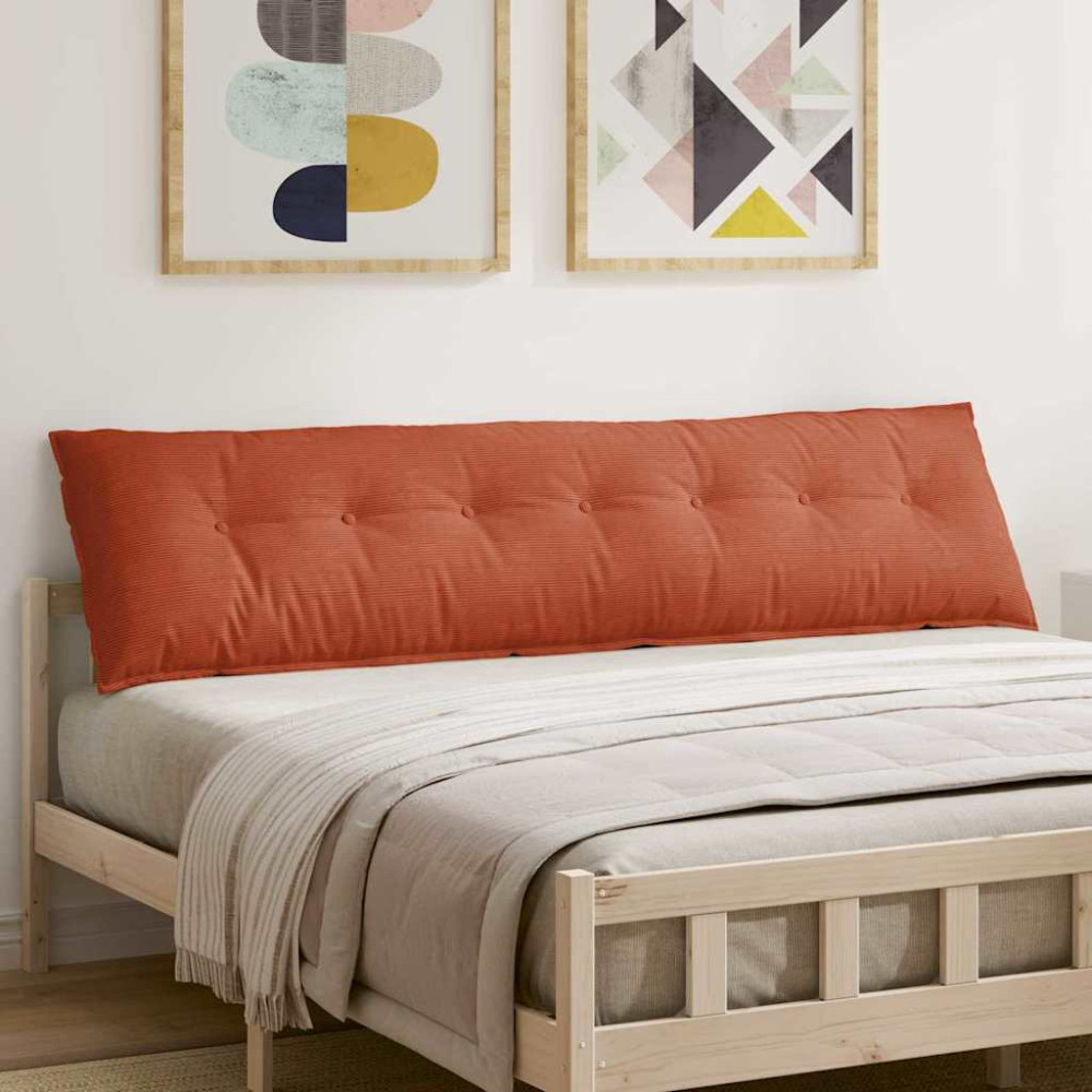 Produktbild för Ryggkudde Röd orange 200 x 50 cm Kordread tyg