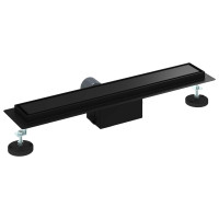 Produktbild för 2 i 1 Duschavlopp Svart 60 cm Rostfritt Stål 304