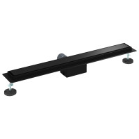 Produktbild för 2 i 1 Duschavlopp Svart 70 cm Rostfritt Stål 304