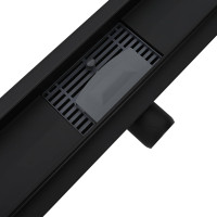 Produktbild för 2 i 1 Duschavlopp Svart 80 cm Rostfritt Stål 304