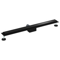 Produktbild för 2 i 1 Duschavlopp Svart 90 cm Rostfritt Stål 304
