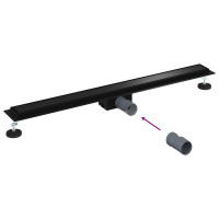 Produktbild för 2 i 1 Duschavlopp Svart 100 cm Rostfritt Stål 304