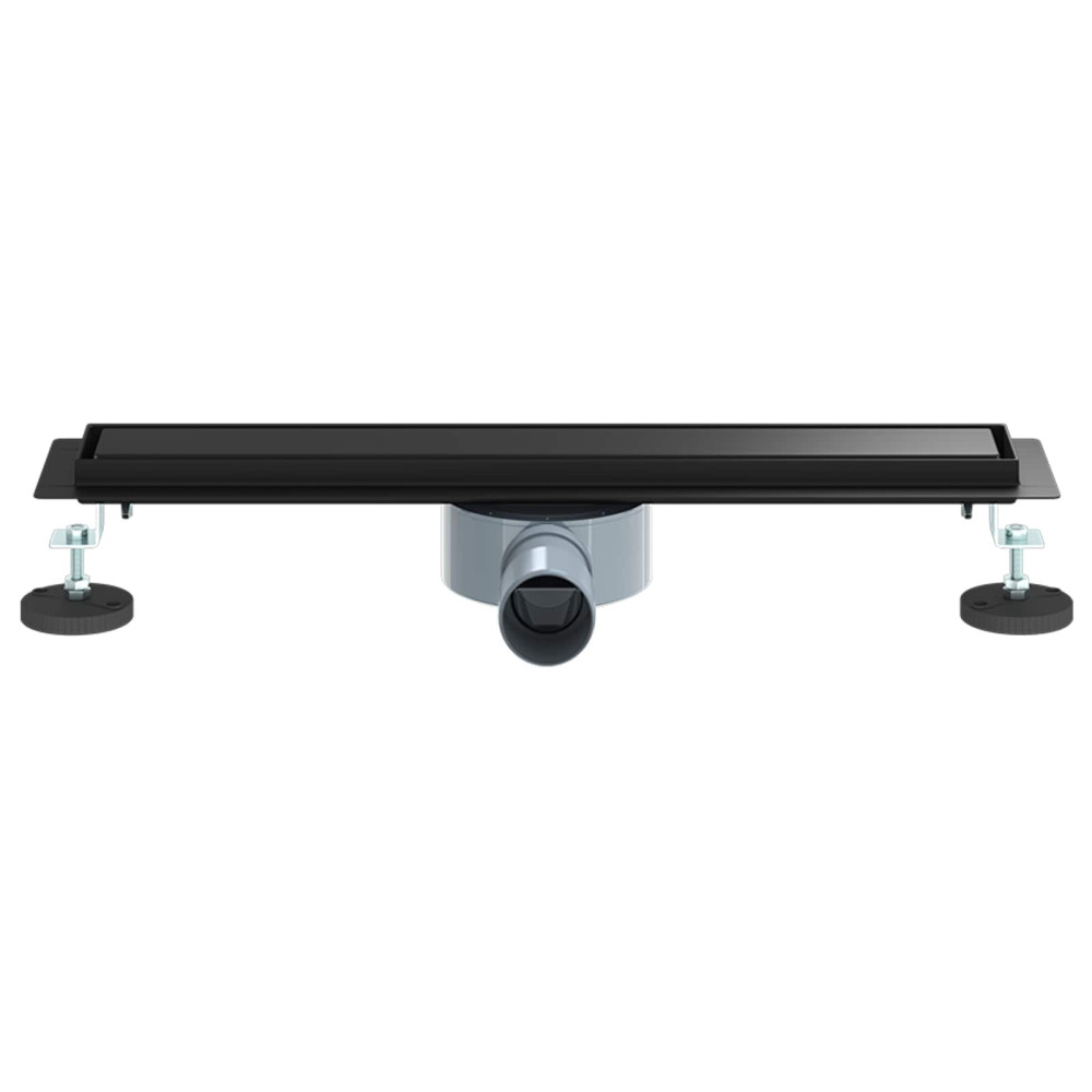 Produktbild för Duschavlopp 2-i-1 med 360° Siphon Svart 50 cm