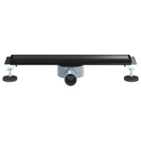 Produktbild för Duschavlopp 2-i-1 med 360° Siphon Svart 50 cm