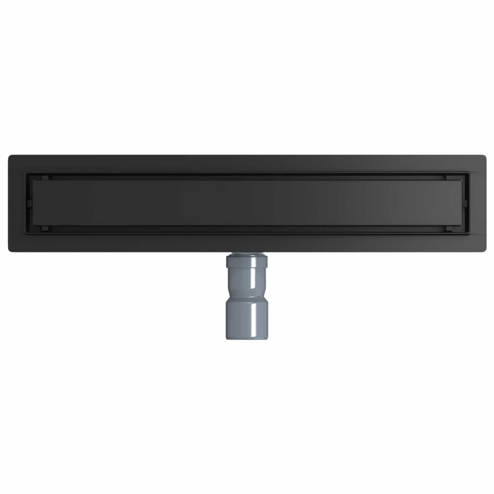 Produktbild för Duschavlopp 2-i-1 med 360° Siphon Svart 50 cm