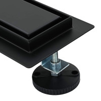 Produktbild för Duschavlopp 2-i-1 med 360° Siphon Svart 50 cm