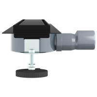 Produktbild för Duschavlopp 2-i-1 med 360° Siphon Svart 60 cm