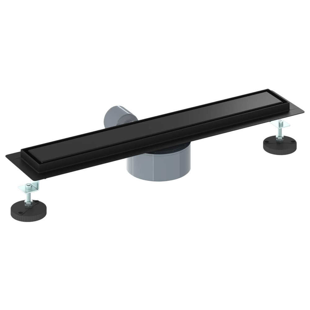 Produktbild för Duschavlopp 2-i-1 med 360° Siphon Svart 60 cm