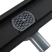 Produktbild för Duschavlopp 2-i-1 med 360° Siphon Svart 60 cm