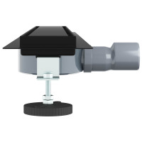 Produktbild för Duschavlopp 2-i-1 med 360° Siphon Svart 70 cm