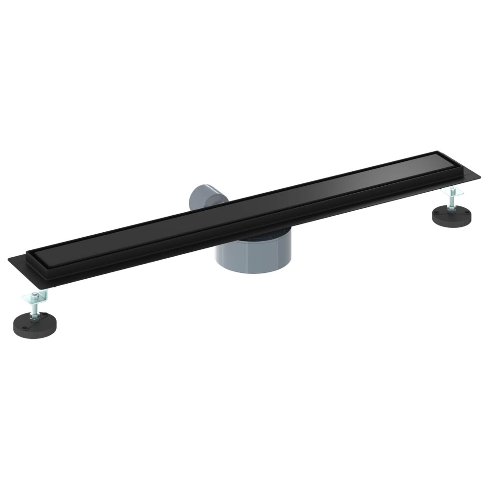 Produktbild för Duschavlopp 2-i-1 med 360° Siphon Svart 70 cm