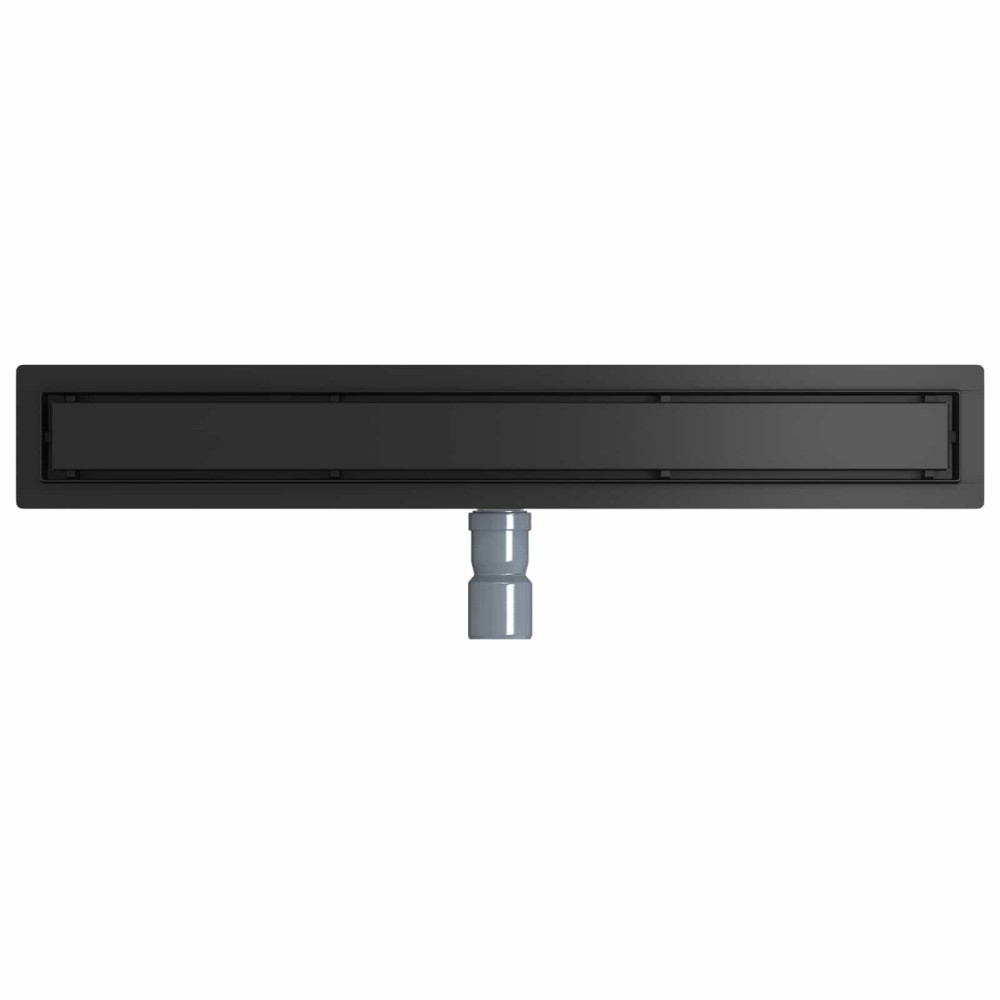 Produktbild för Duschavlopp 2-i-1 med 360° Siphon Svart 70 cm