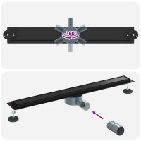 Produktbild för Duschavlopp 2-i-1 med 360° Siphon Svart 80 cm