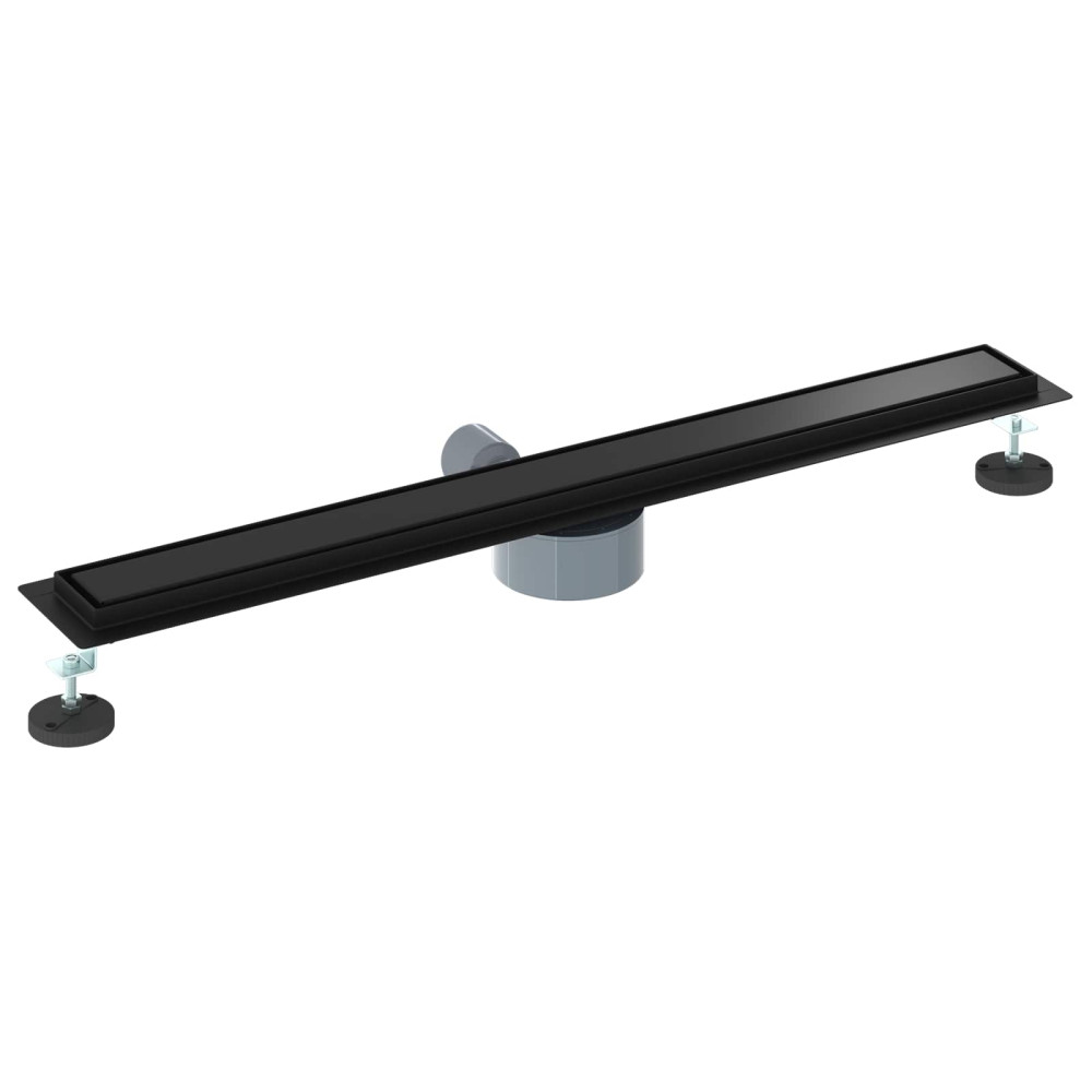 Produktbild för Duschavlopp 2-i-1 med 360° Siphon Svart 80 cm