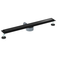 Produktbild för Duschavlopp 2-i-1 med 360° Siphon Svart 80 cm