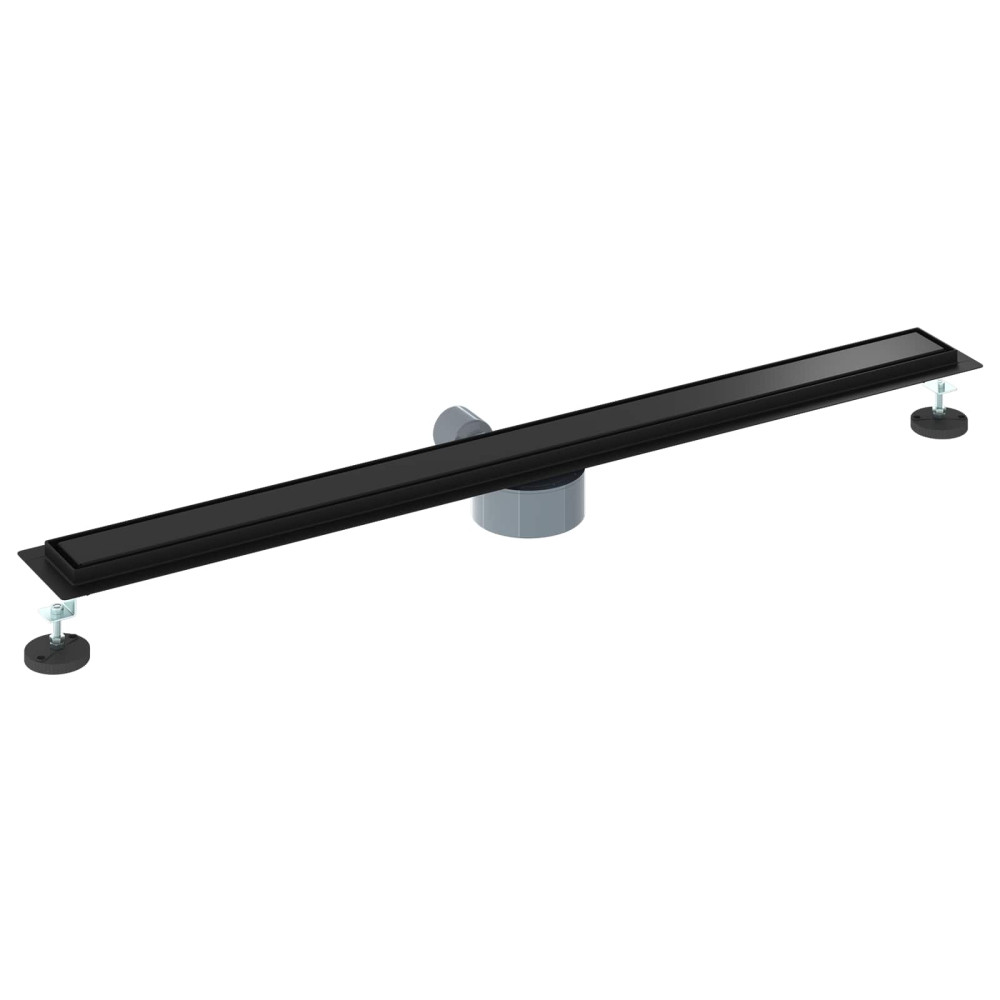 Produktbild för Duschavlopp 2-i-1 med 360° Siphon Svart 100 cm