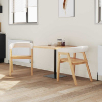 Produktbild för Matstolar 2 pcs Naturfärg 54 x 57 x 73 cm Massiv Gummiträ
