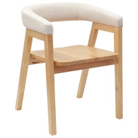 Produktbild för Matstolar 2 pcs Naturfärg 54 x 57 x 73 cm Massiv Gummiträ