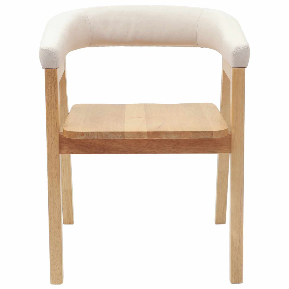 Produktbild för Matstolar 2 pcs Naturfärg 54 x 57 x 73 cm Massiv Gummiträ