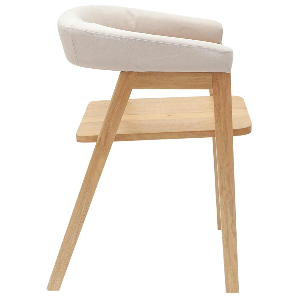 Produktbild för Matstolar 2 pcs Naturfärg 54 x 57 x 73 cm Massiv Gummiträ