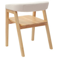 Produktbild för Matstolar 2 pcs Naturfärg 54 x 57 x 73 cm Massiv Gummiträ