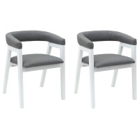 Produktbild för Matstolar 2 pcs Vit 54 x 57 x 73 cm Massiv Gummiträ