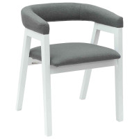 Produktbild för Matstolar 2 pcs Vit 54 x 57 x 73 cm Massiv Gummiträ