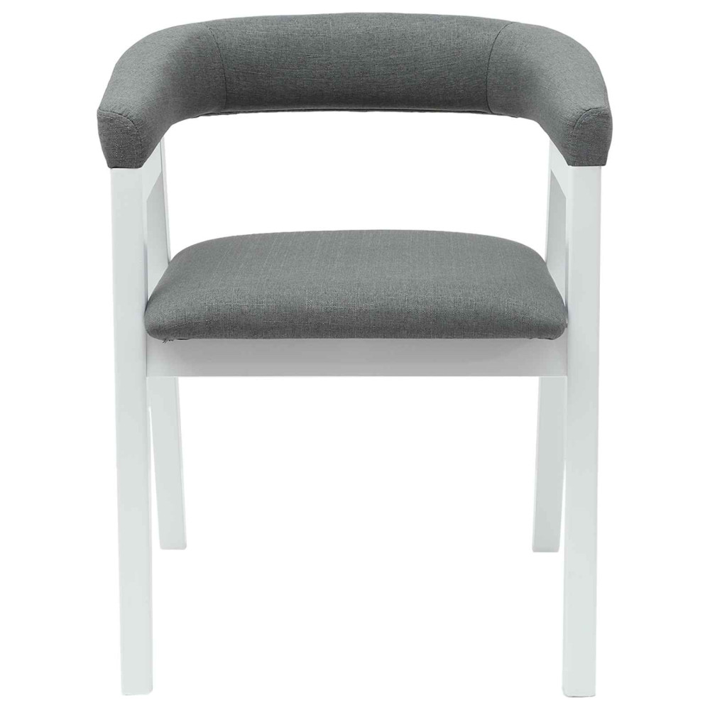 Produktbild för Matstolar 2 pcs Vit 54 x 57 x 73 cm Massiv Gummiträ