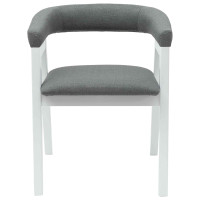 Produktbild för Matstolar 2 pcs Vit 54 x 57 x 73 cm Massiv Gummiträ