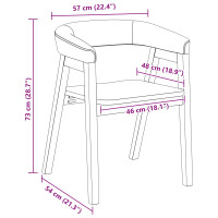 Produktbild för Matstolar 2 pcs Vit 54 x 57 x 73 cm Massiv Gummiträ