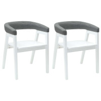 Produktbild för Matstolar 2 pcs Vit 54 x 57 x 73 cm Massiv Gummiträ