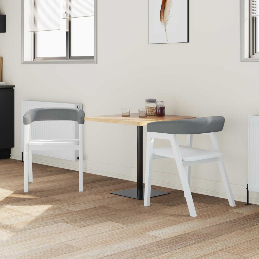 Produktbild för Matstolar 2 pcs Vit 54 x 57 x 73 cm Massiv Gummiträ