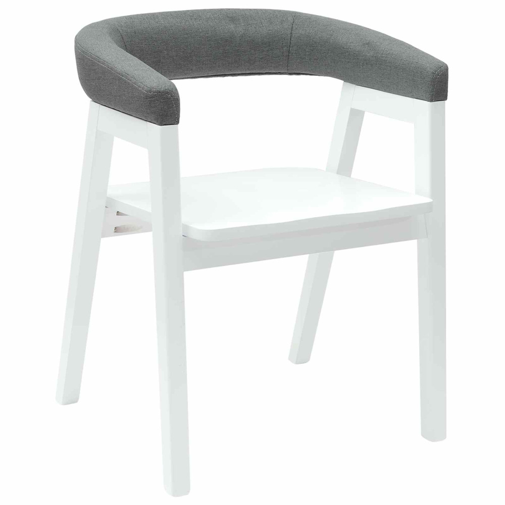 Produktbild för Matstolar 2 pcs Vit 54 x 57 x 73 cm Massiv Gummiträ