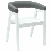 Produktbild för Matstolar 2 pcs Vit 54 x 57 x 73 cm Massiv Gummiträ