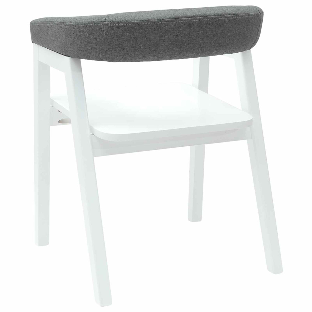 Produktbild för Matstolar 2 pcs Vit 54 x 57 x 73 cm Massiv Gummiträ
