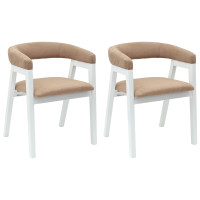 Produktbild för Matstolar 2 pcs Vit 54 x 57 x 73 cm Massiv Gummiträ