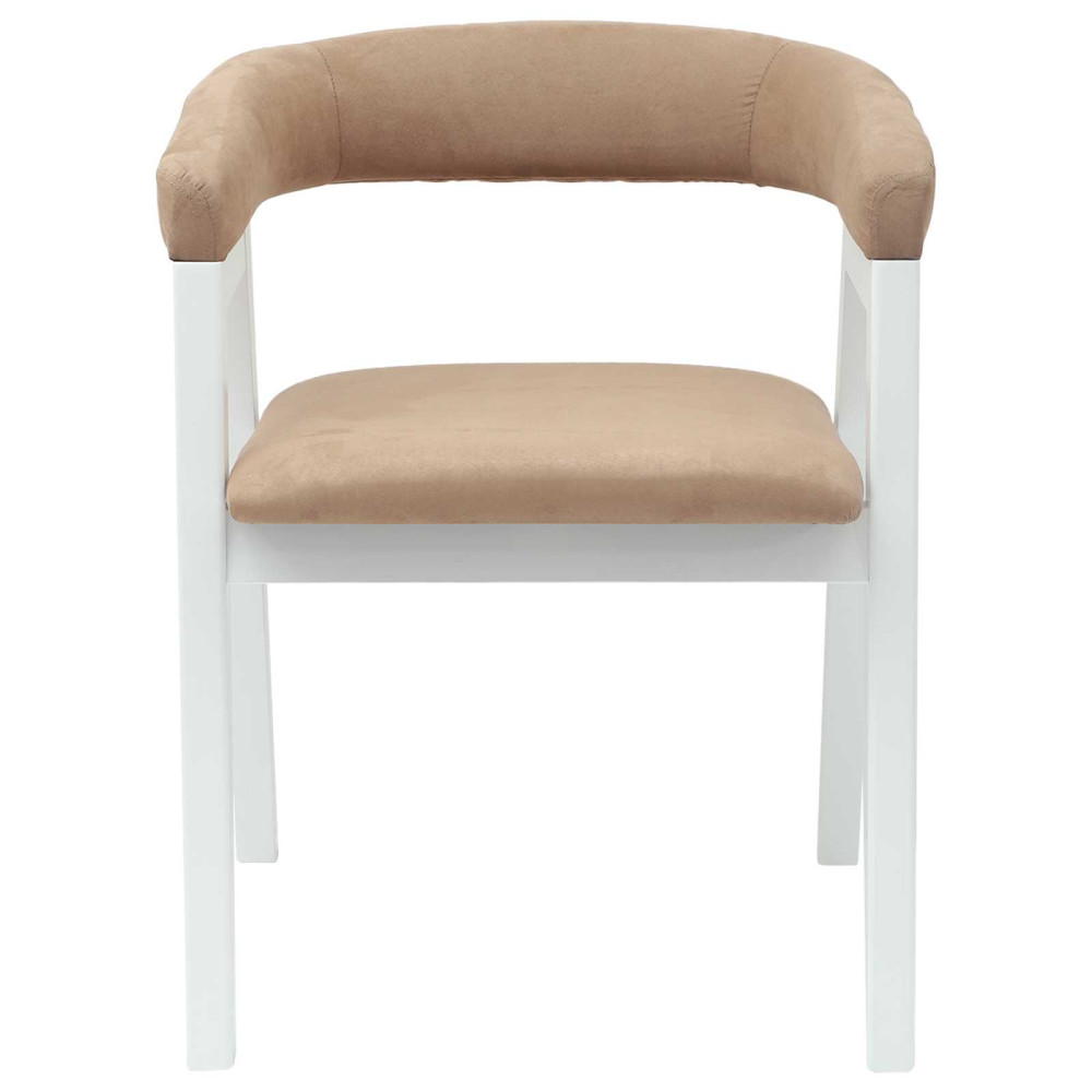 Produktbild för Matstolar 2 pcs Vit 54 x 57 x 73 cm Massiv Gummiträ