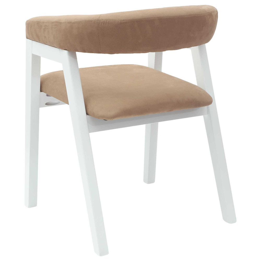 Produktbild för Matstolar 2 pcs Vit 54 x 57 x 73 cm Massiv Gummiträ