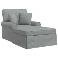Produktbild för Chaise Lounge med Kjol med kudde med kudde 3 pcs Ljusgrå tyg