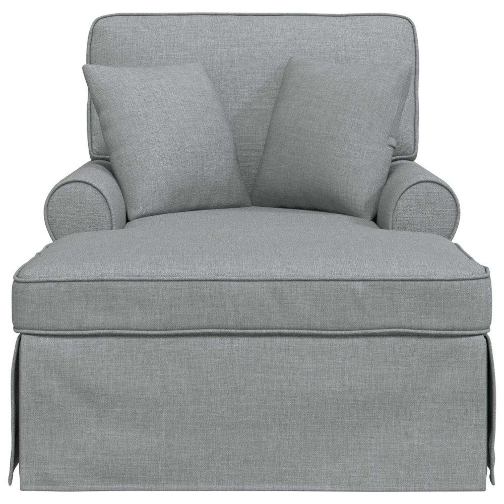 Produktbild för Chaise Lounge med Kjol med kudde med kudde 3 pcs Ljusgrå tyg