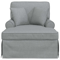 Produktbild för Chaise Lounge med Kjol med kudde med kudde 3 pcs Ljusgrå tyg