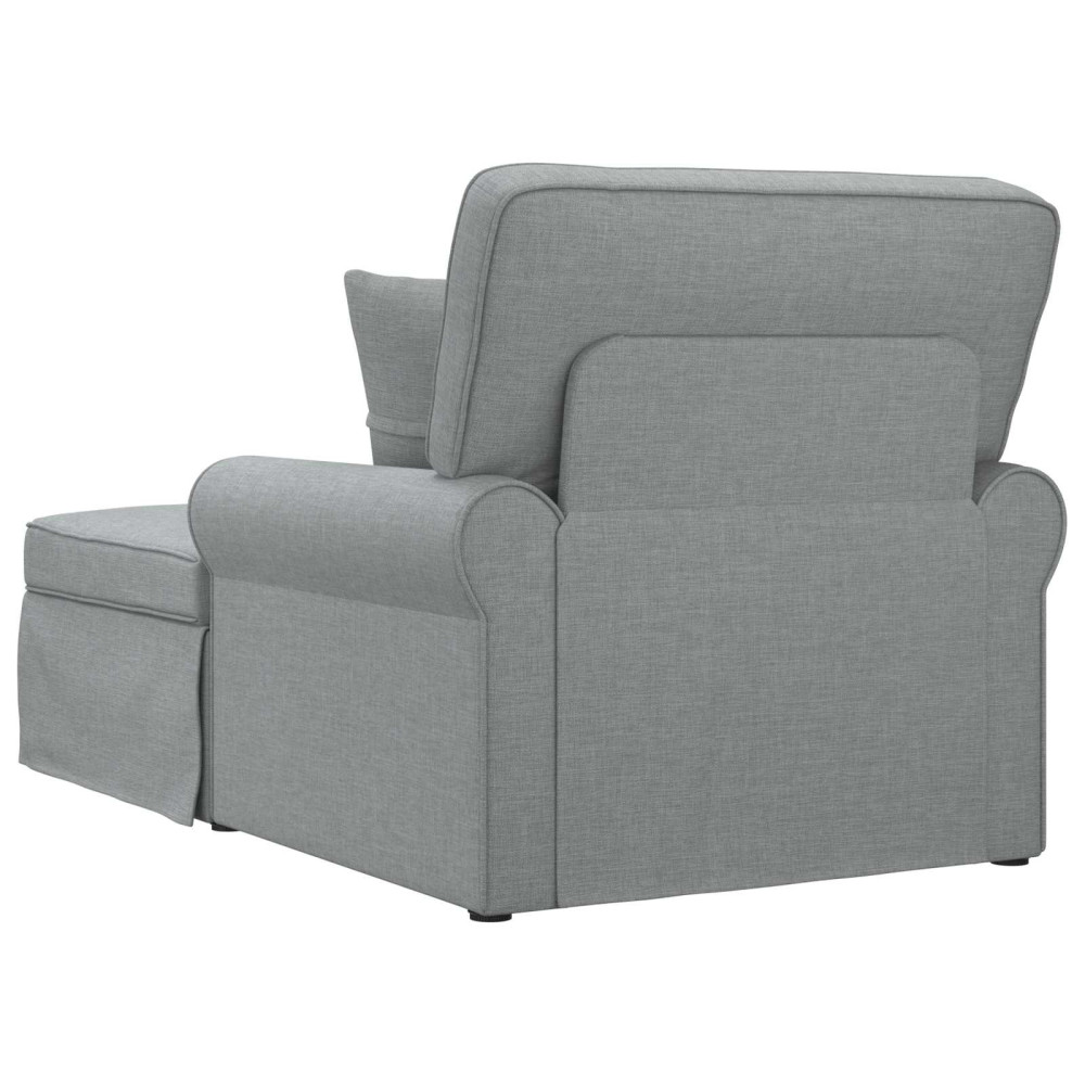 Produktbild för Chaise Lounge med Kjol med kudde med kudde 3 pcs Ljusgrå tyg