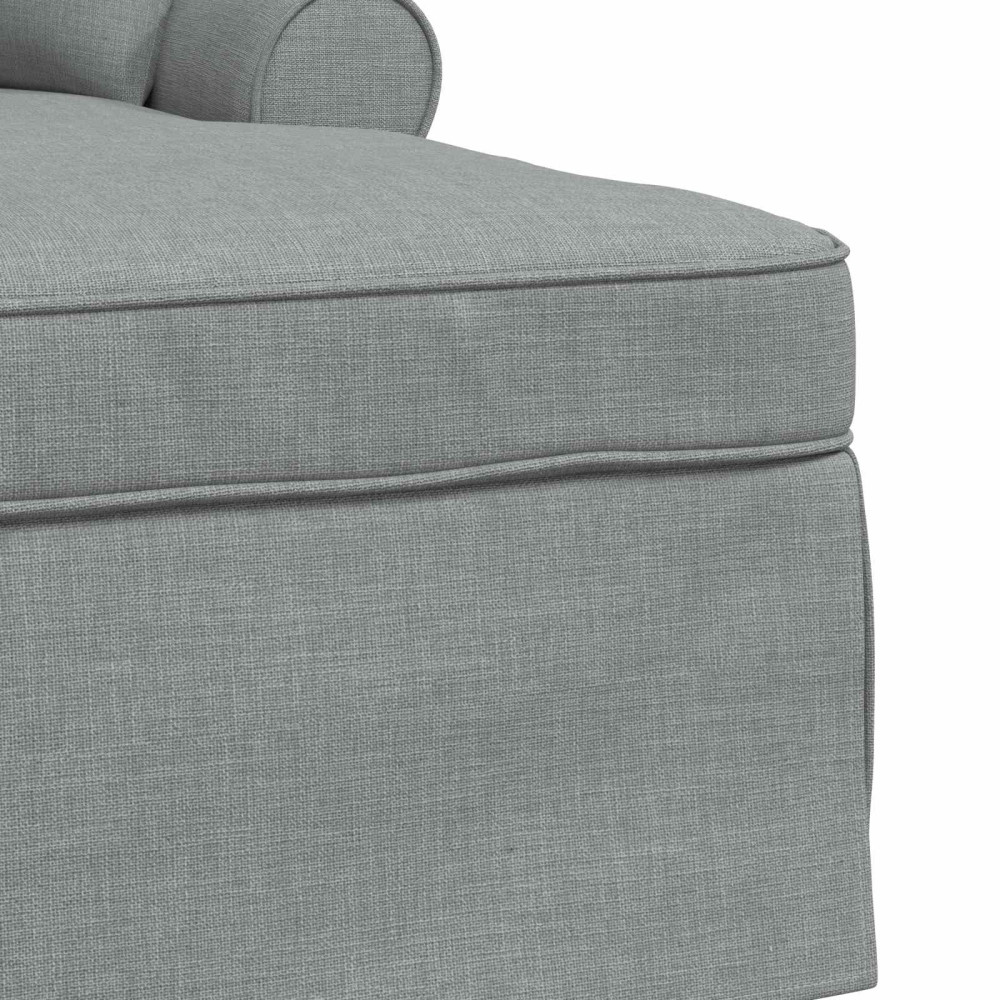 Produktbild för Chaise Lounge med Kjol med kudde med kudde 3 pcs Ljusgrå tyg