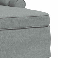 Produktbild för Chaise Lounge med Kjol med kudde med kudde 3 pcs Ljusgrå tyg
