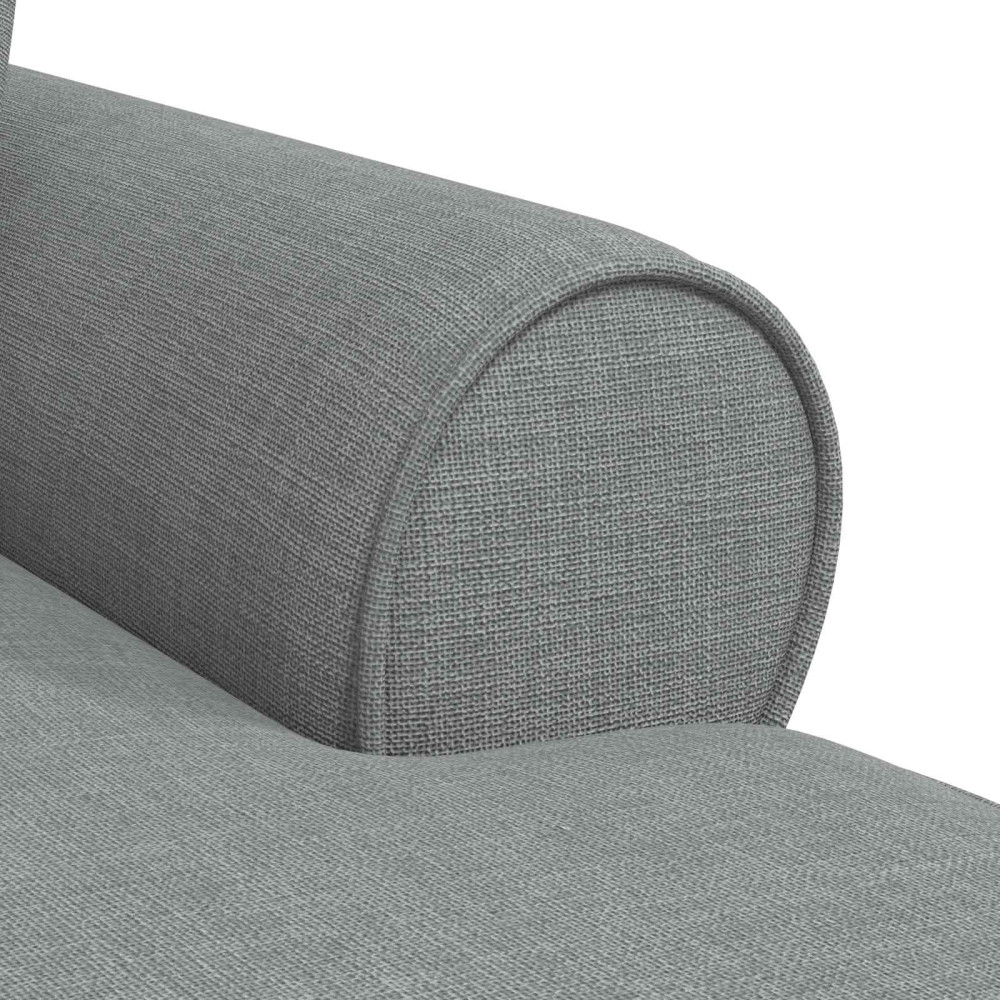 Produktbild för Chaise Lounge med Kjol med kudde med kudde 3 pcs Ljusgrå tyg