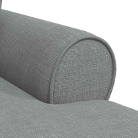 Produktbild för Chaise Lounge med Kjol med kudde med kudde 3 pcs Ljusgrå tyg