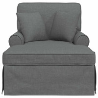 Produktbild för Chaise Lounge med Kjol med kudde med kudde 3 pcs Mörkgrå tyg