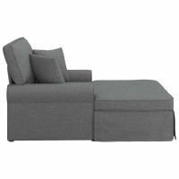Produktbild för Chaise Lounge med Kjol med kudde med kudde 3 pcs Mörkgrå tyg