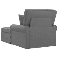 Produktbild för Chaise Lounge med Kjol med kudde med kudde 3 pcs Mörkgrå tyg